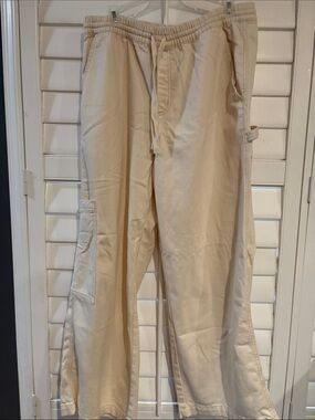 Aerie Beige Cotton Drawstring Cargo Pants - Womens  Casual Trousers